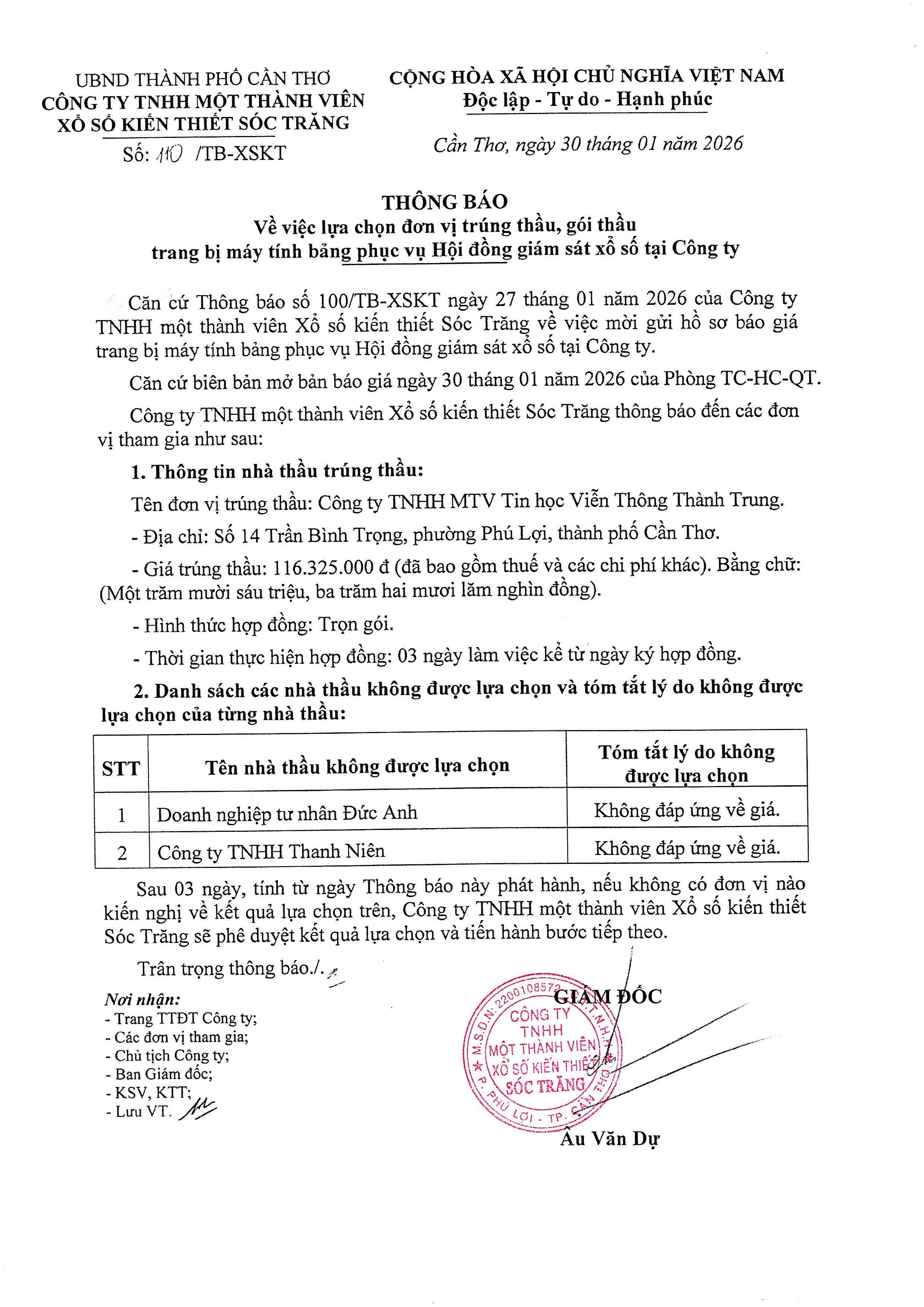 Thông báo trúng thầu máy tính bảng 30-1-26